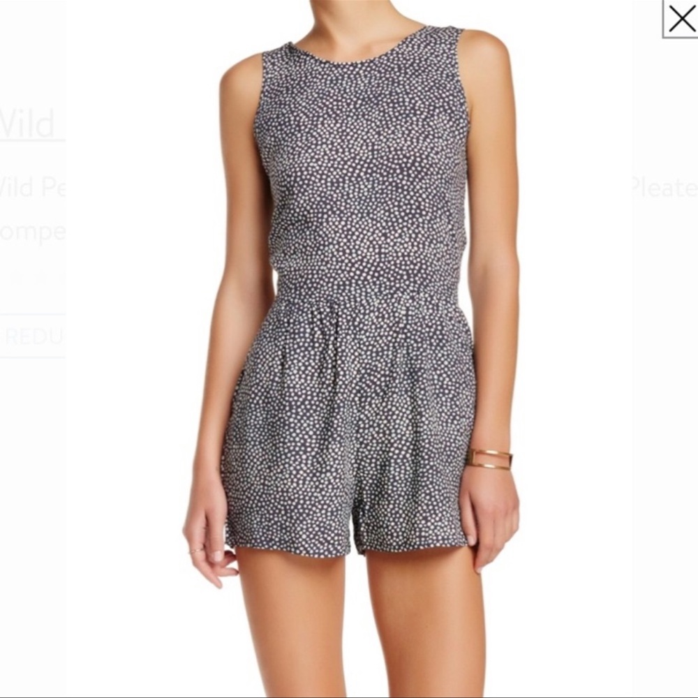Wild Pearl Printed Dot Grey and Blue Romper